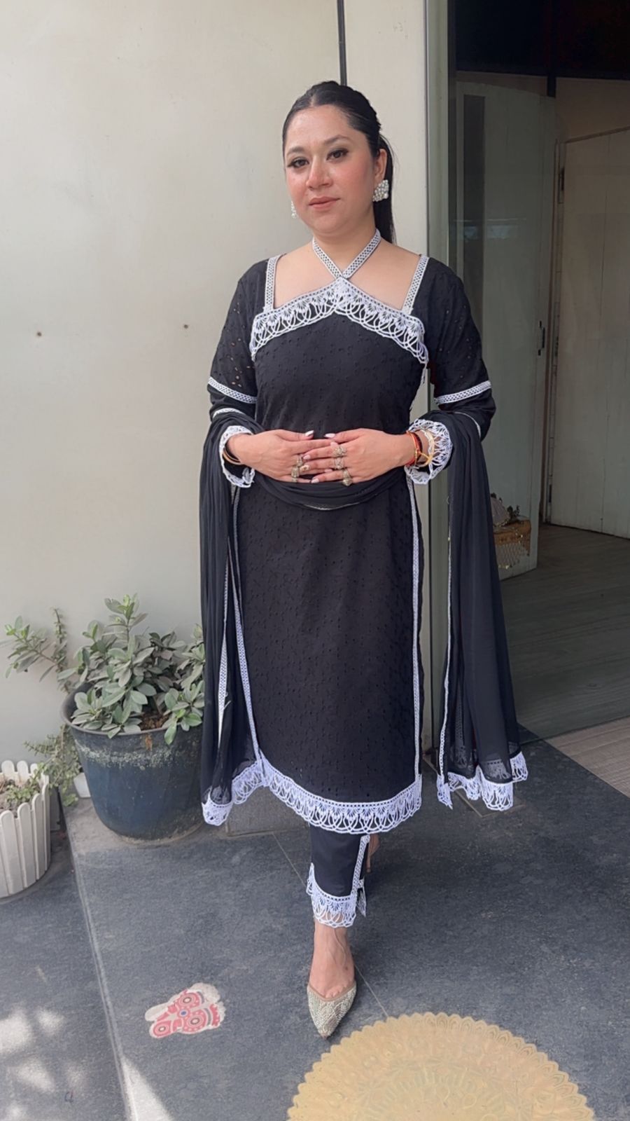 Kanjak Black Crisscross Designer Suit