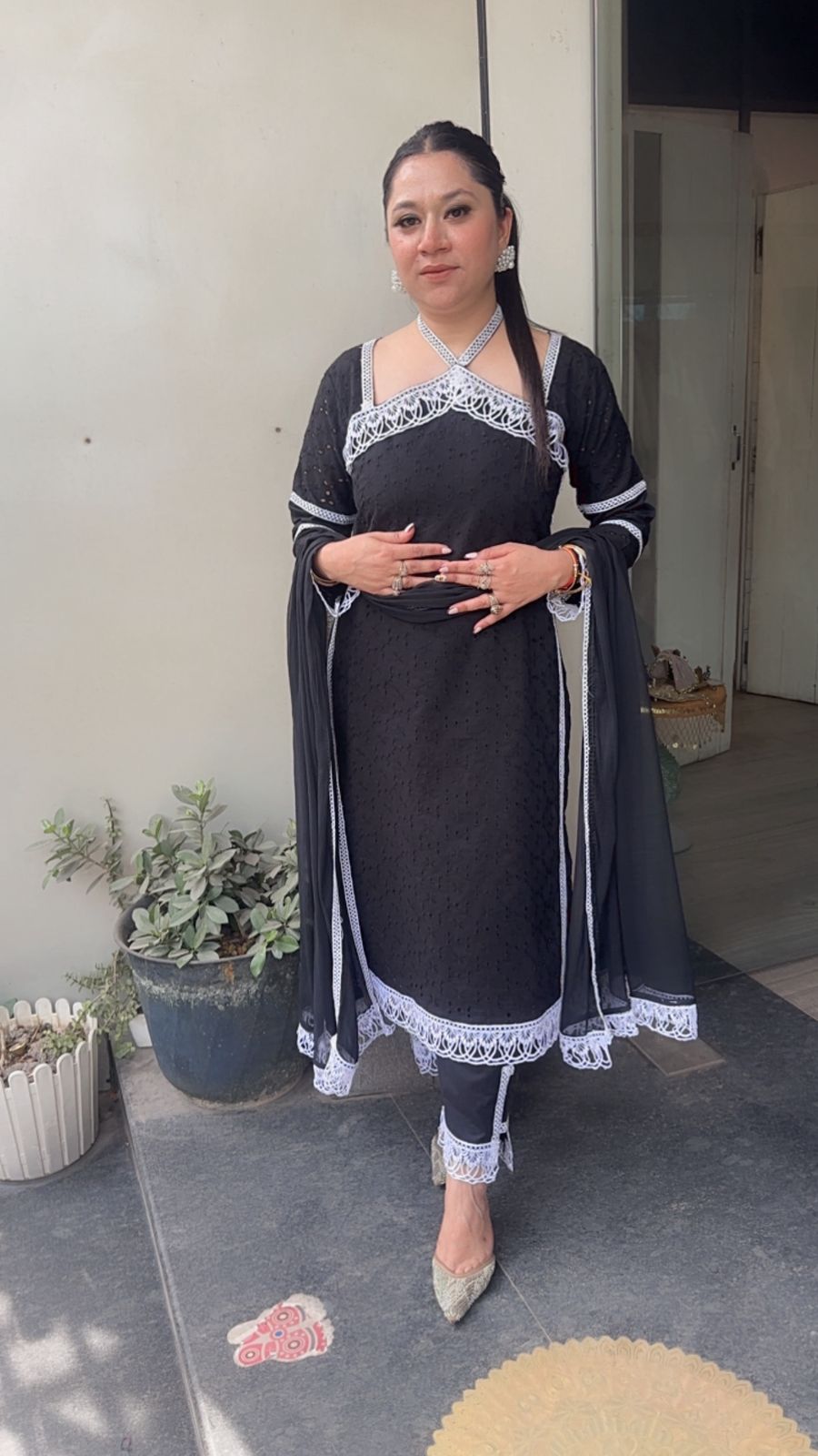 Kanjak Black Crisscross Designer Suit