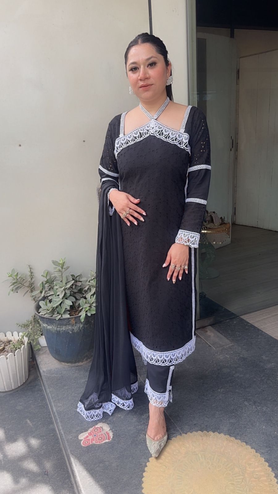 Kanjak Black Crisscross Designer Suit