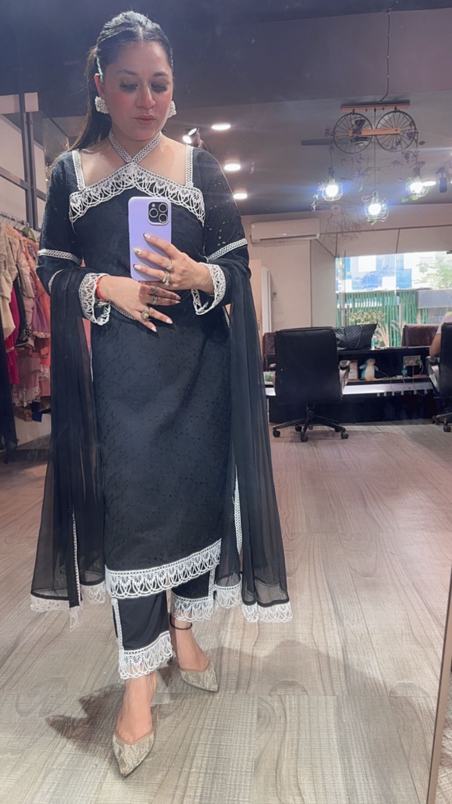Kanjak Black Crisscross Designer Suit