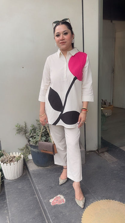 Cherry Ivory Cotton Cordset