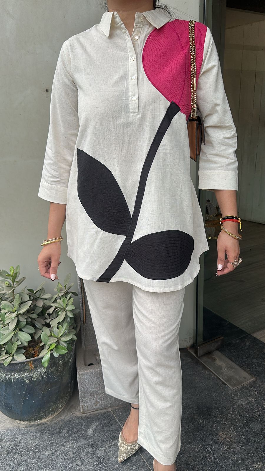 Cherry Ivory Cotton Cordset
