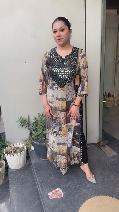 Mona Digital Print Mirror Tunic Set