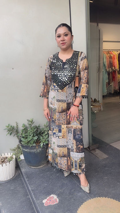 Mona Digital Print Mirror Tunic Set