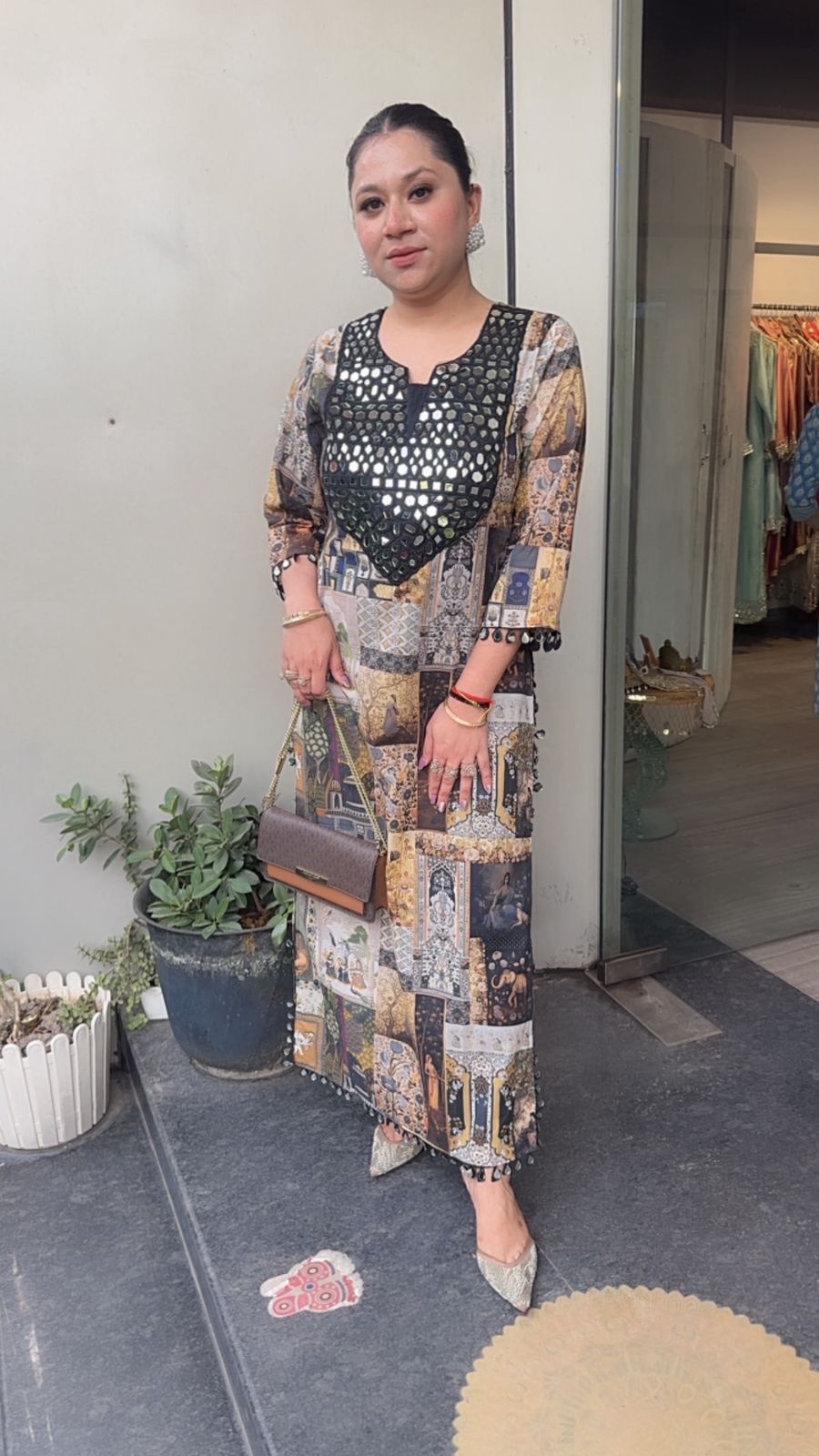 Mona Digital Print Mirror Tunic Set