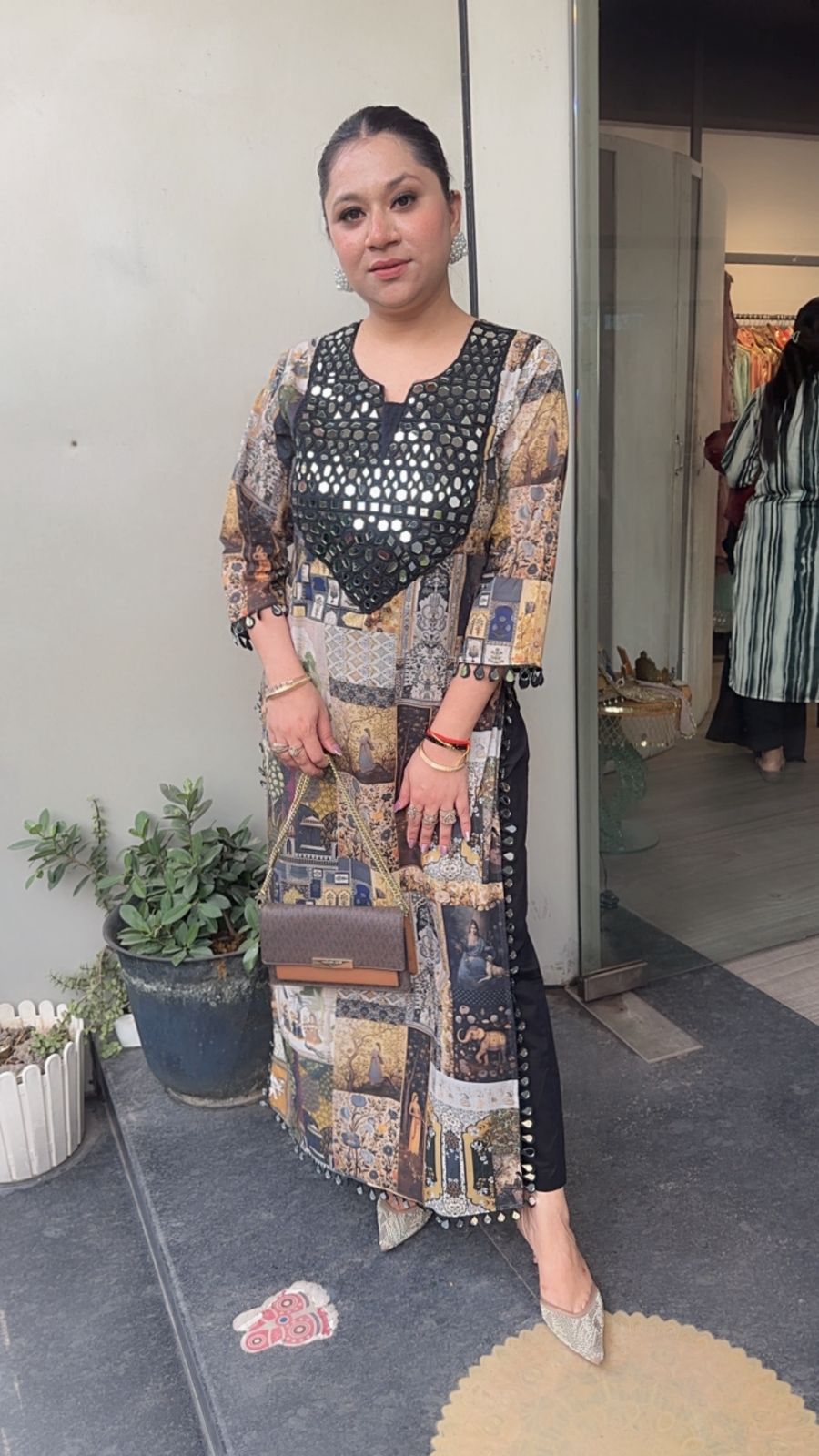 Mona Digital Print Mirror Tunic Set