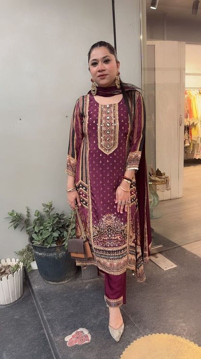 Tariq Digital C-cut Style Designer Suit