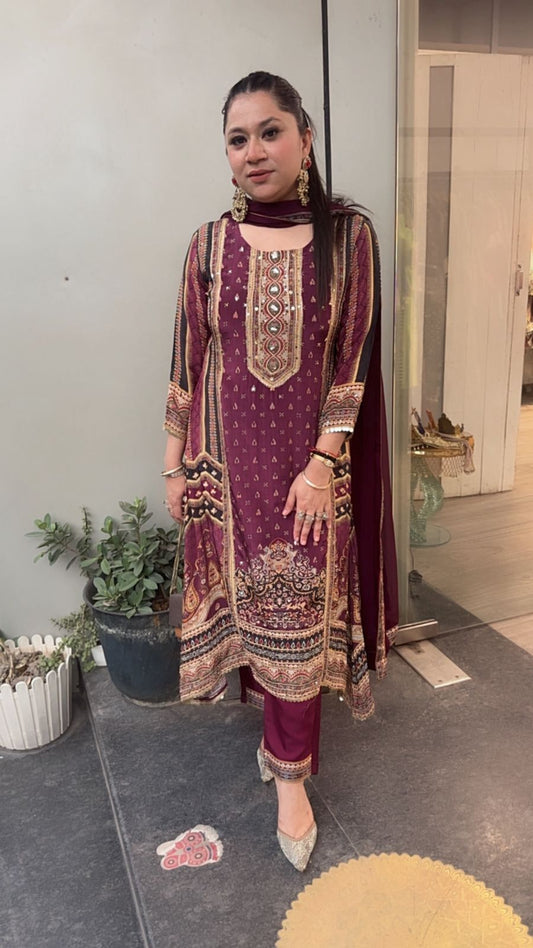 Tariq Digital C-cut Style Designer Suit