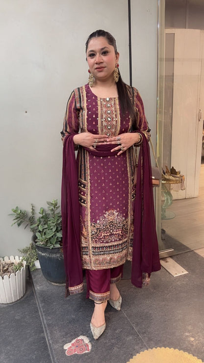 Tariq Digital C-cut Style Designer Suit