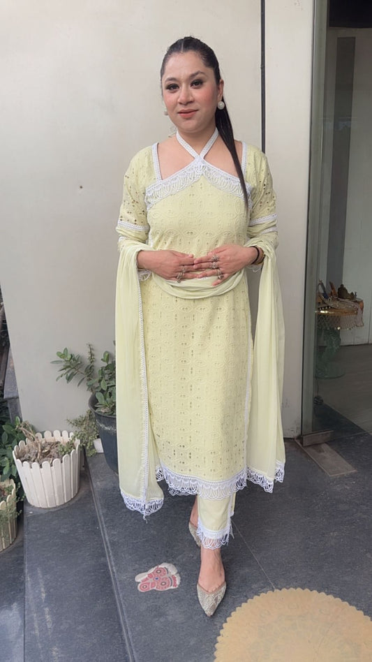 Kanjak Pista Crisscross Designer Suit