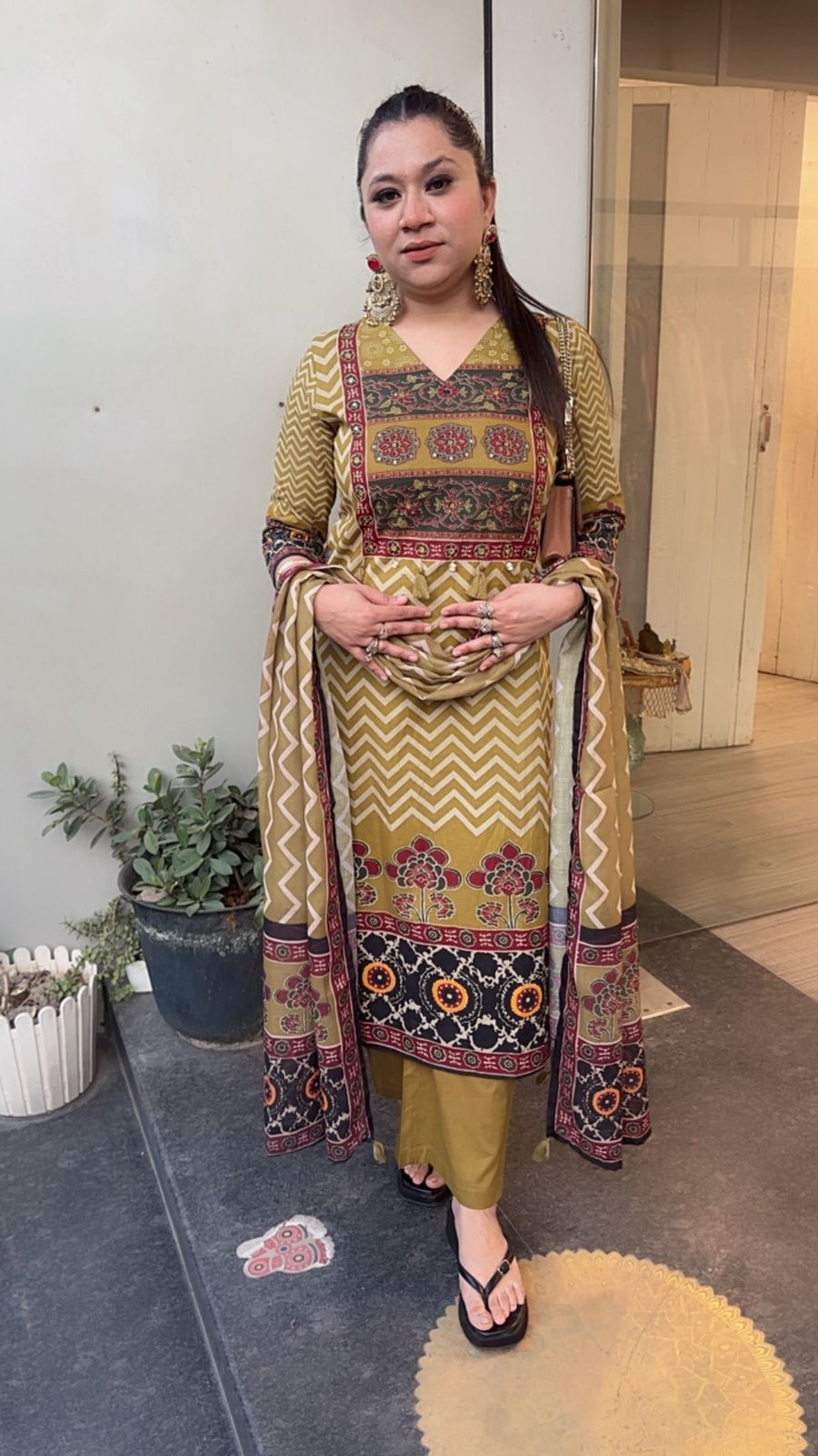 Samber lime Digital print Designer Cotton Suit
