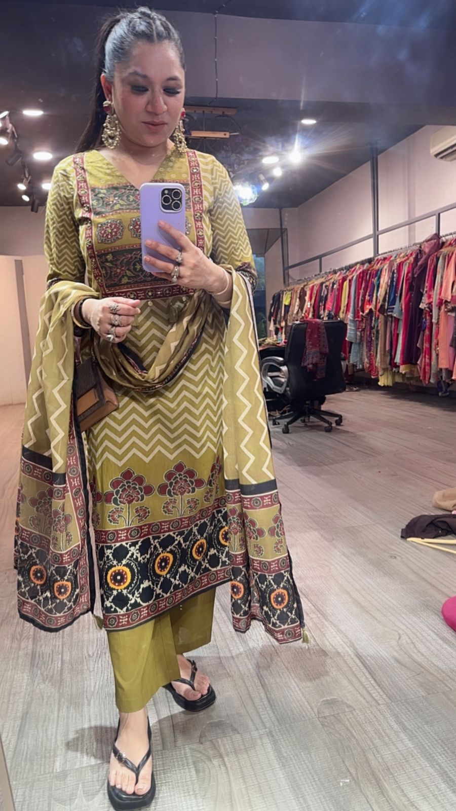 Samber lime Digital print Designer Cotton Suit