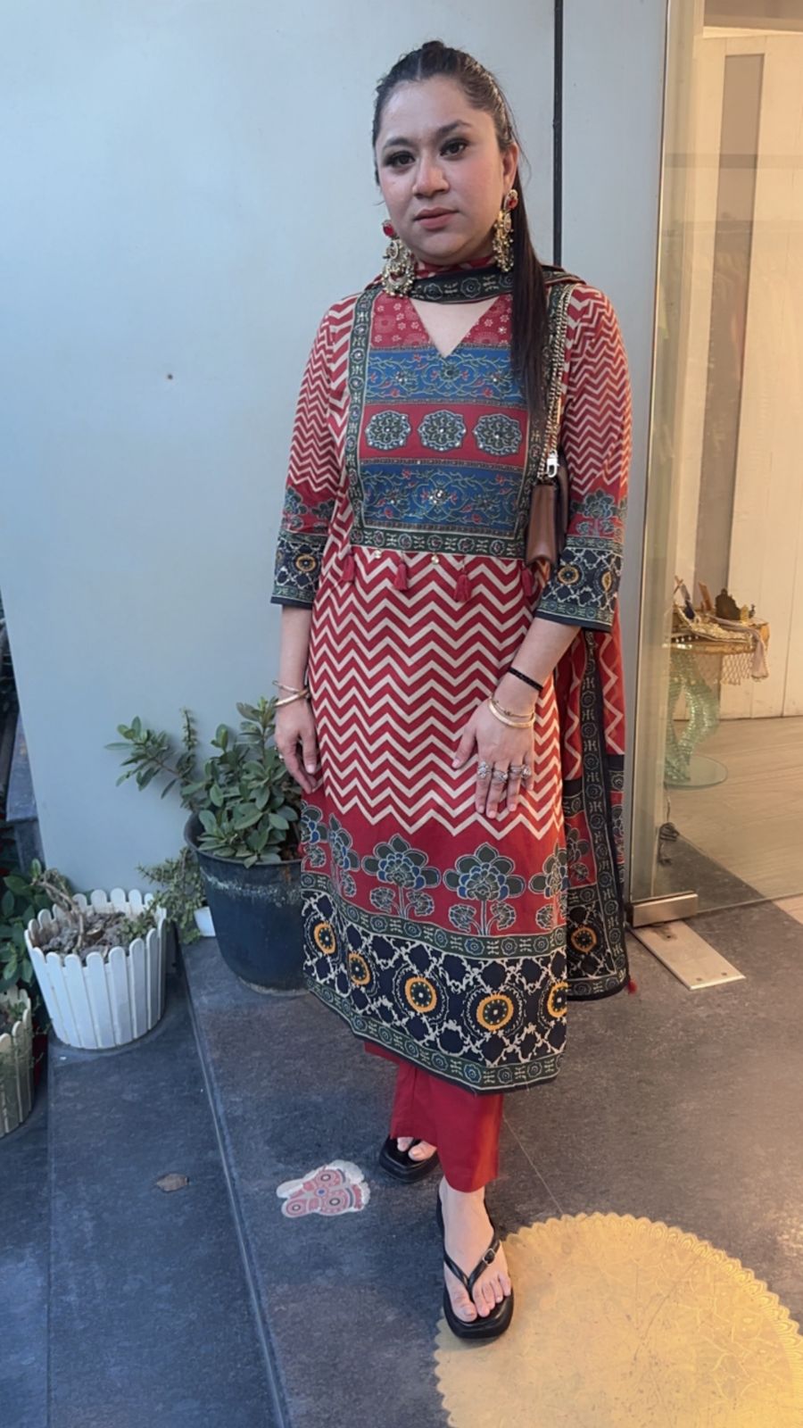 Samber Rust Digital print Designer Cotton Suit