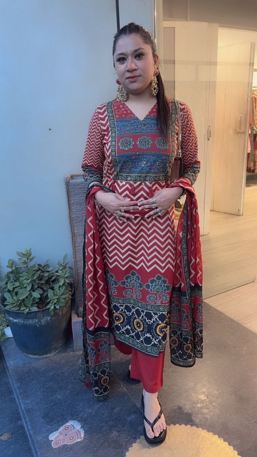 Samber Rust Digital print Designer Cotton Suit