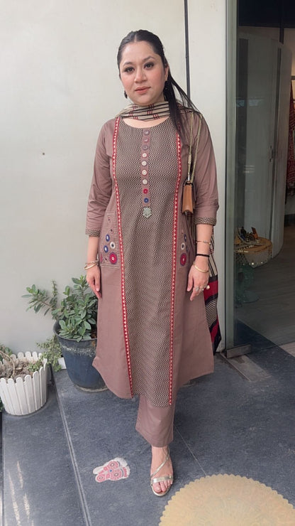 Kalini Mouse Digital Pocket Cotton Designer Suit