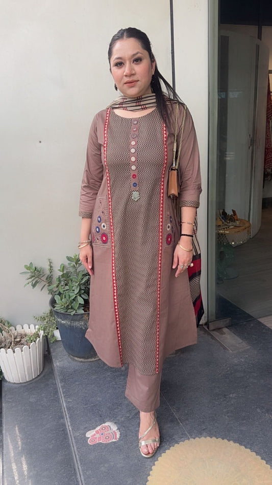 Kalini Mouse Digital Pocket Cotton Designer Suit