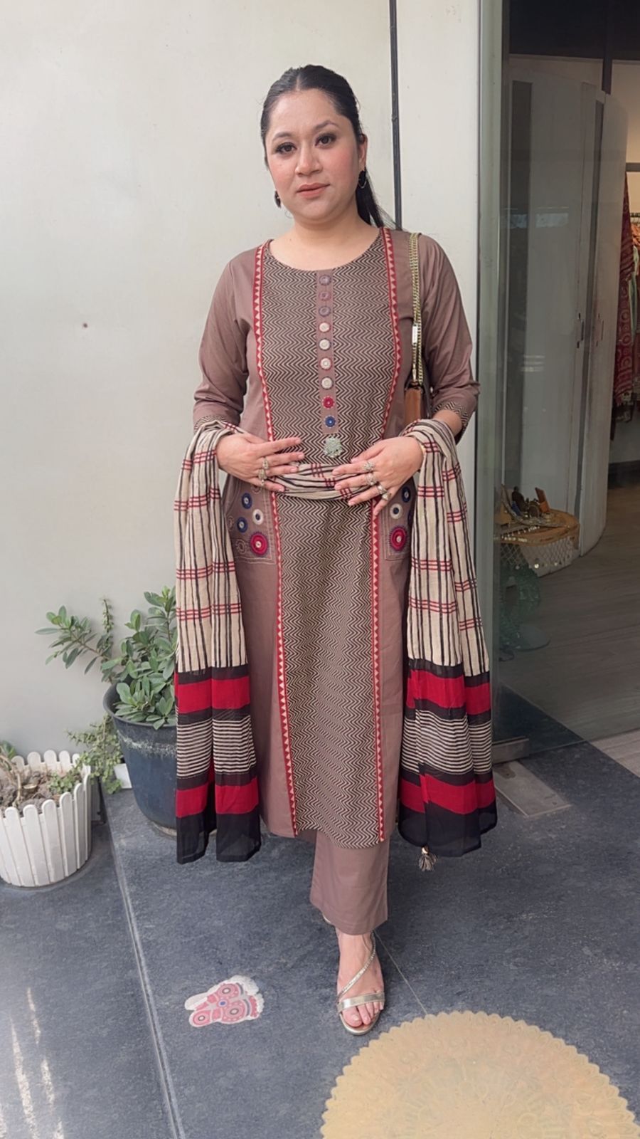 Kalini Mouse Digital Pocket Cotton Designer Suit