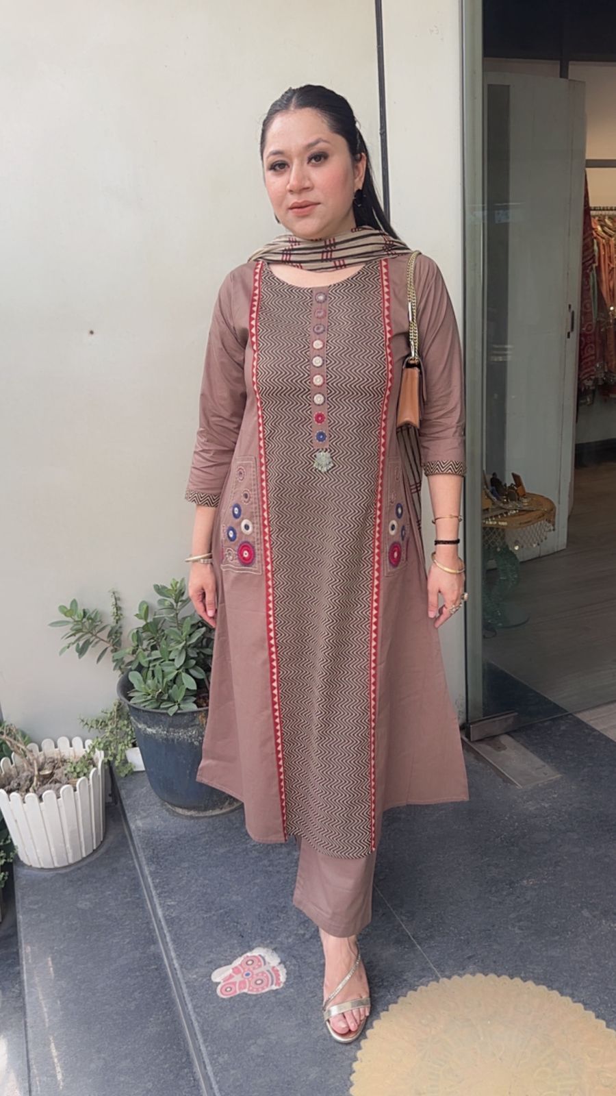 Kalini Mouse Digital Pocket Cotton Designer Suit