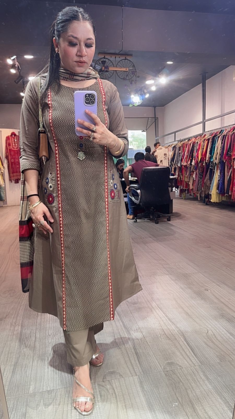 Kalini Mouse Digital Pocket Cotton Designer Suit