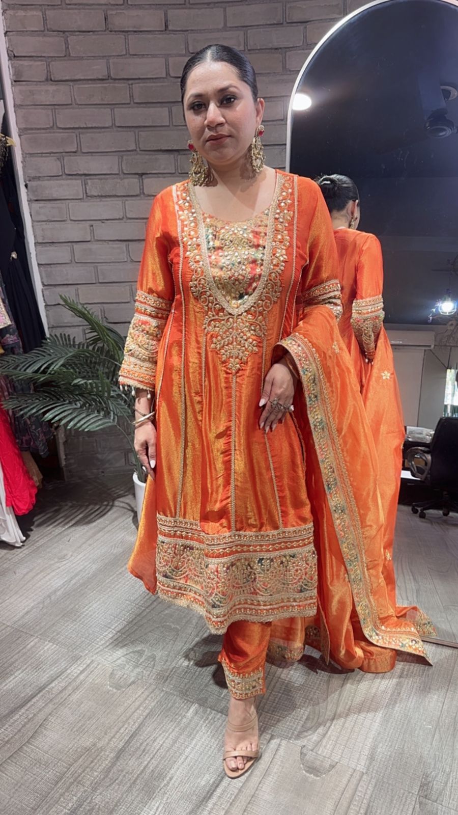 Kyra Rust Orange Anarkali Designer Suit