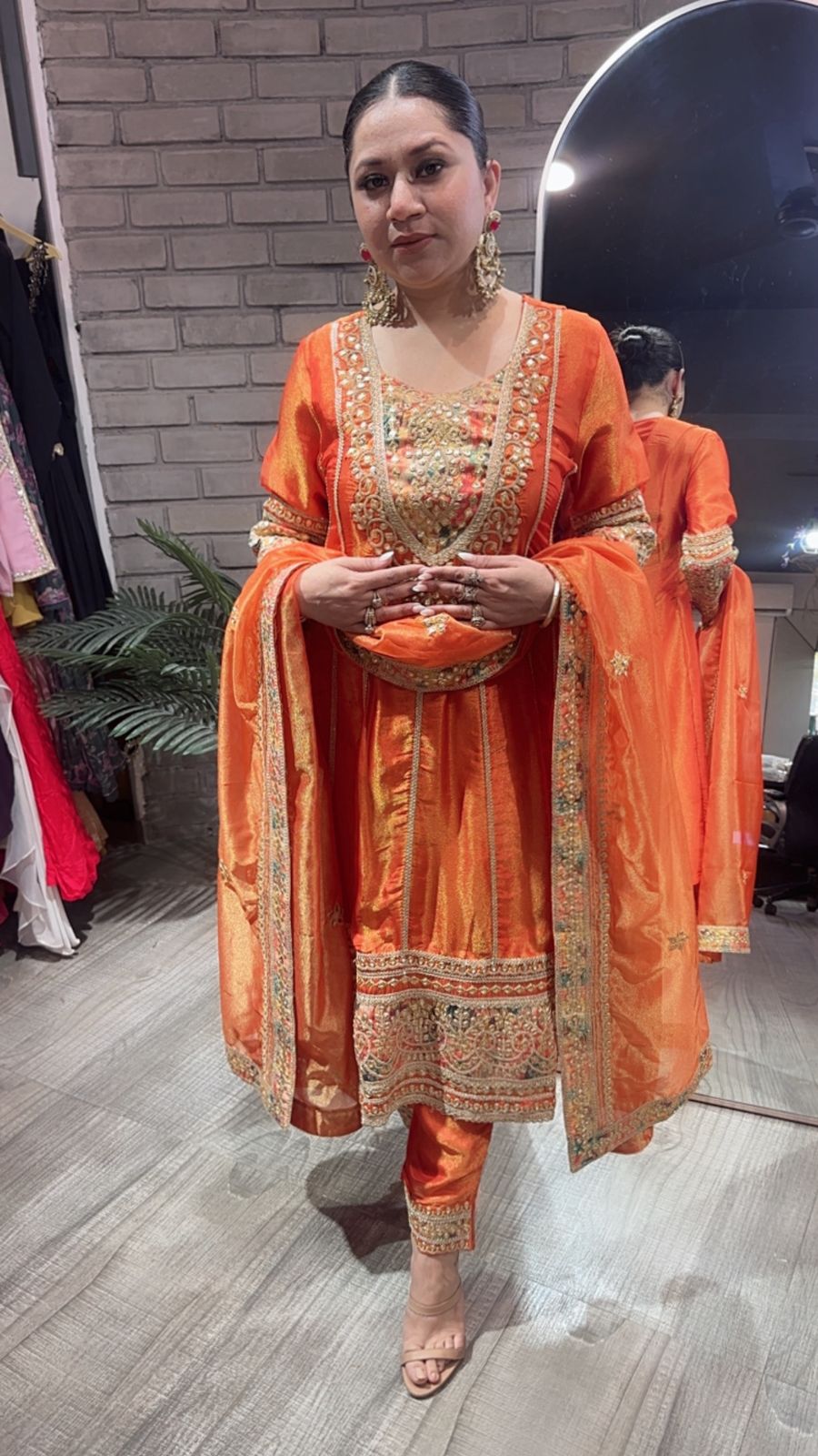 Kyra Rust Orange Anarkali Designer Suit