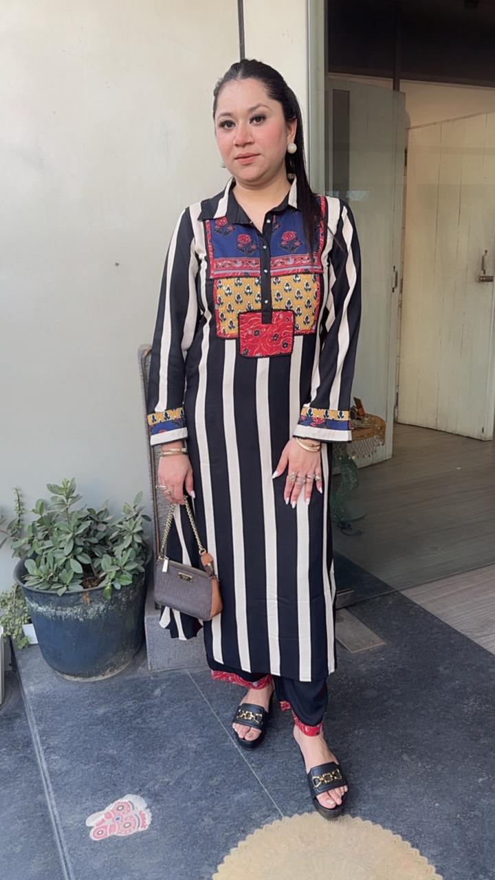 Phone Black white Digital A-Line Tunic set