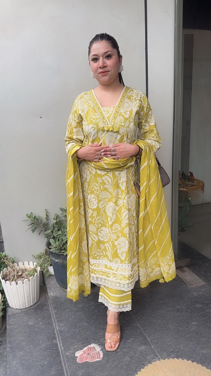 Pani puri Neon Digital print A-Line Anarkali