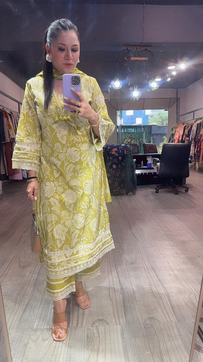 Pani puri Neon Digital print A-Line Anarkali