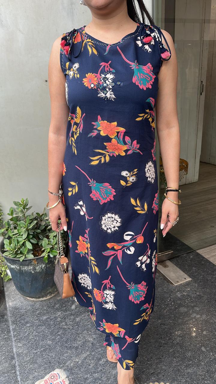 Muffin Navy Blue Digital Tunic set