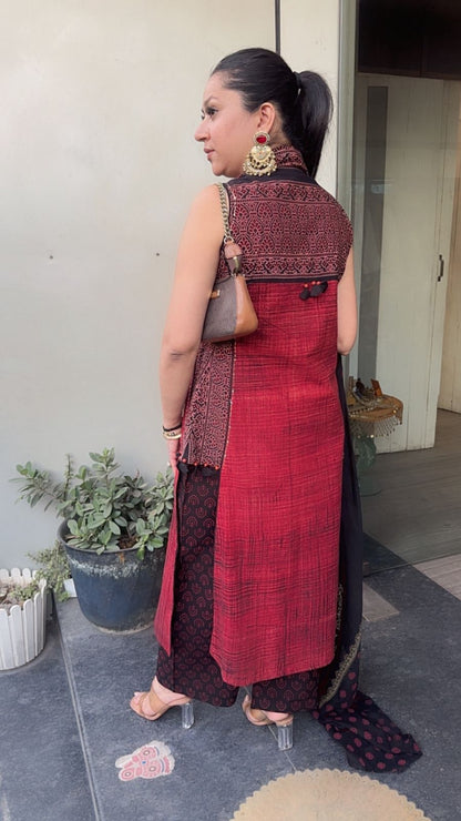 Babul Cotton designer Suit (Sleeve Fabric Attached)