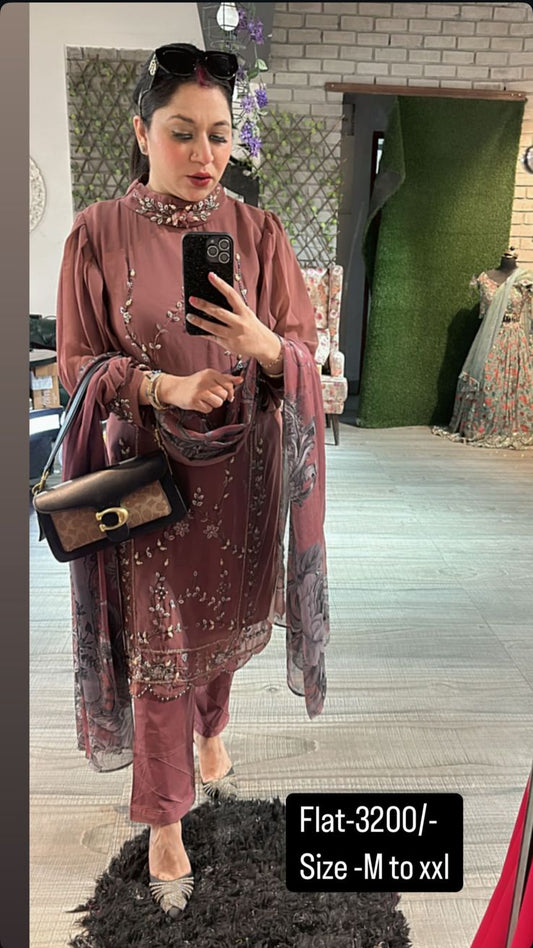 Onion pink Pakistani Suit