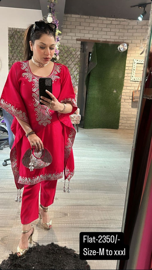 Red Dhoti with potli