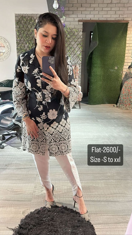 Black white Dhoti Style