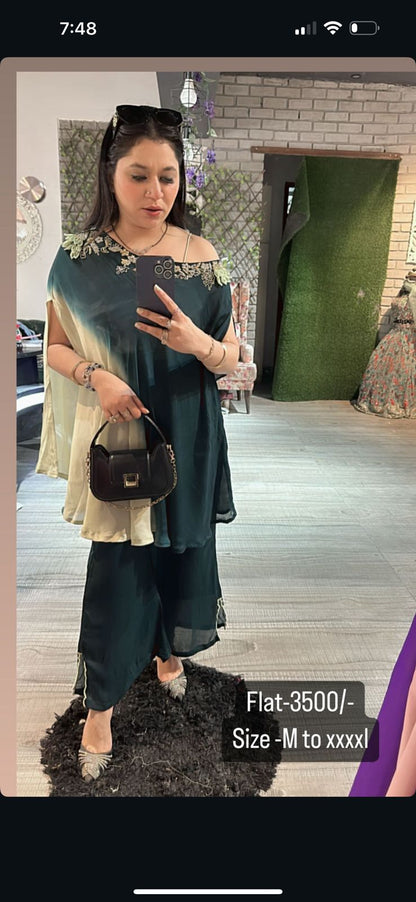 Ombré Bottel Green Pista cape style