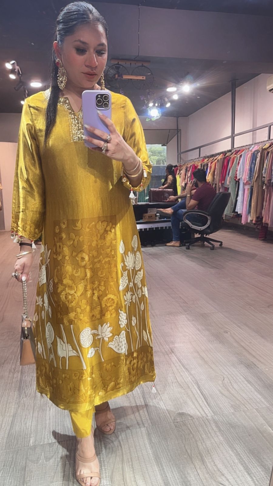 Papaya Mustard Yellow Tunic Set
