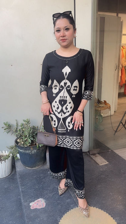 Korea Black Digital Cotton Cordset