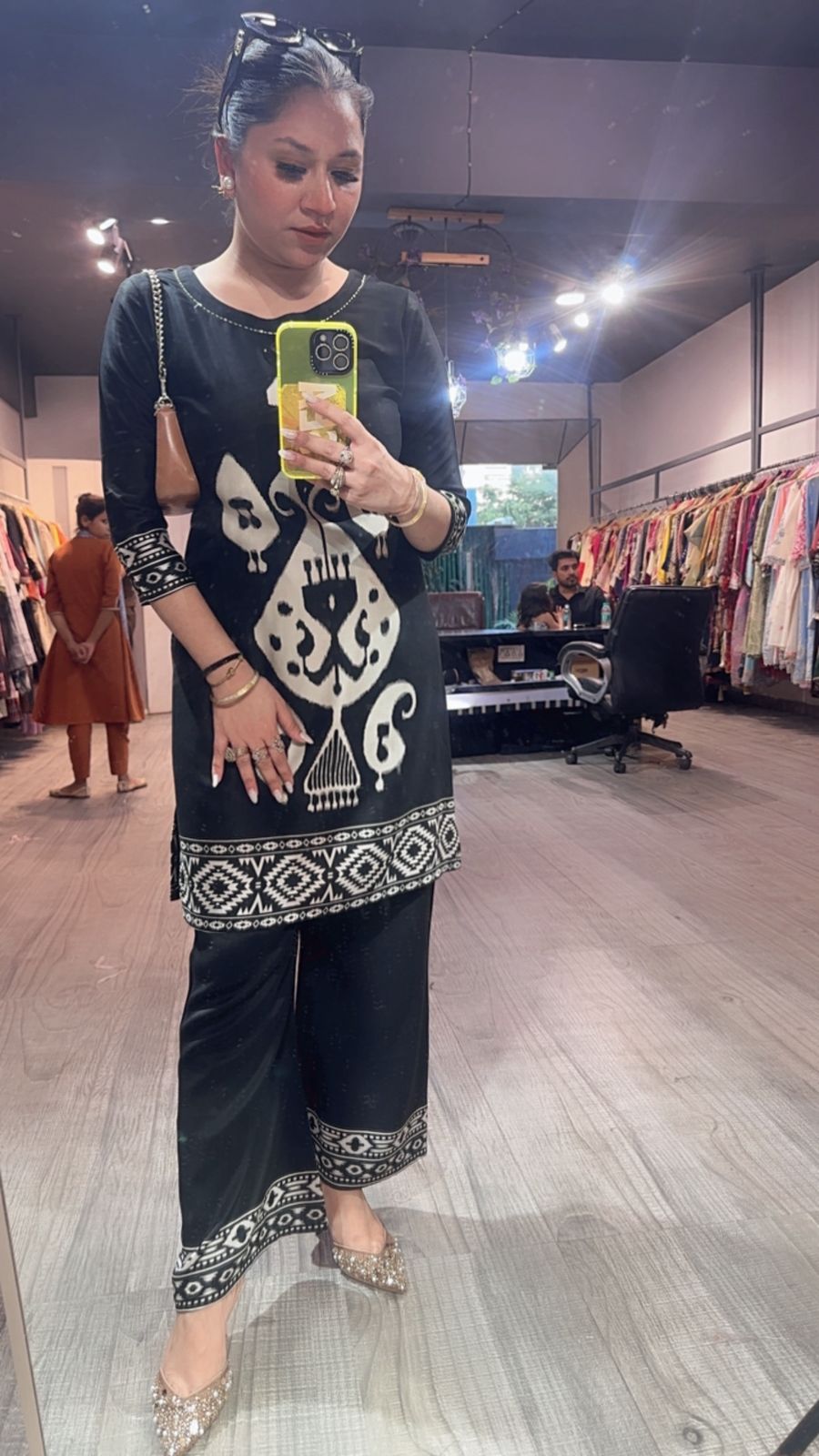 Korea Black Digital Cotton Cordset