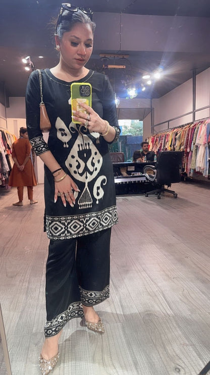 Korea Black Digital Cotton Cordset