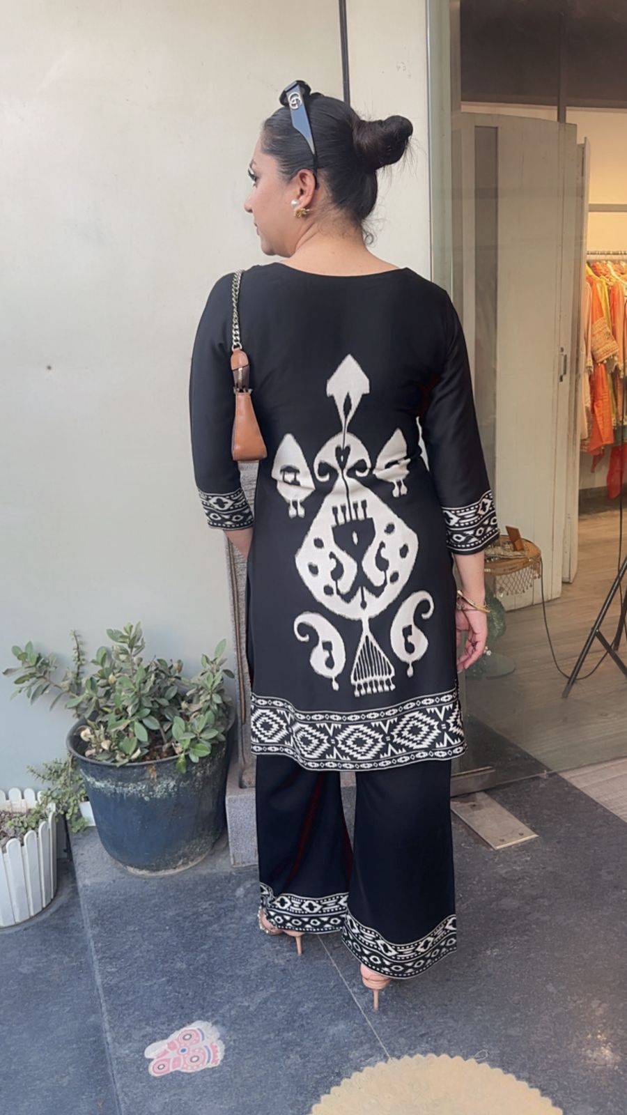 Korea Black Digital Cotton Cordset