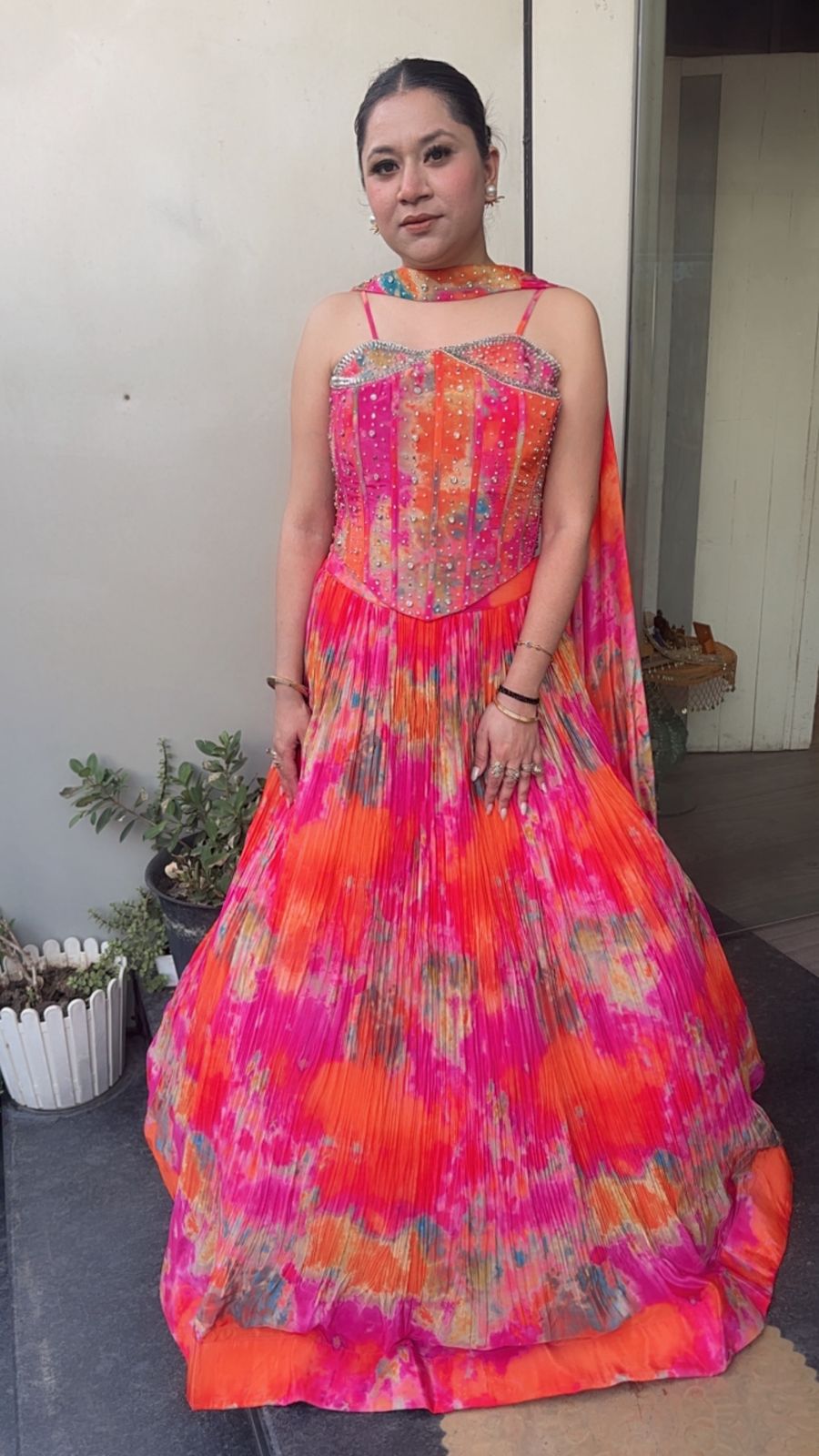 Maysa multicolour Designer Lengha