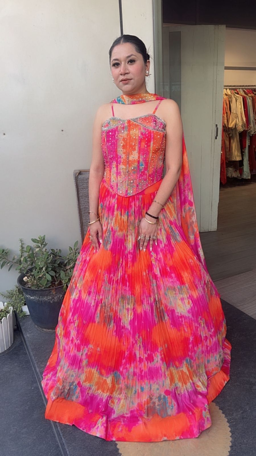 Maysa multicolour Designer Lengha