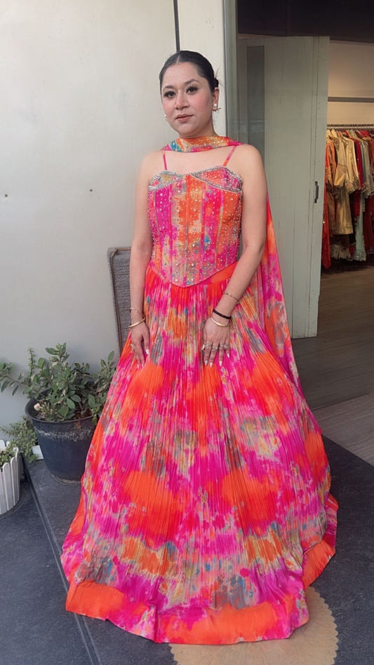 Maysa multicolour Designer Lengha