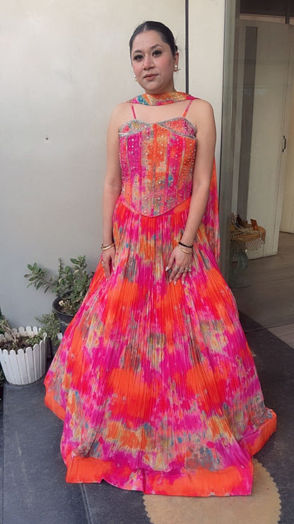 Maysa multicolour Designer Lengha