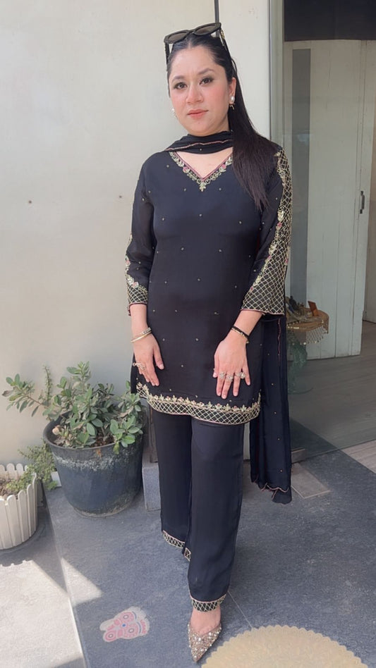 Jannat Black Katdana Designer Suit