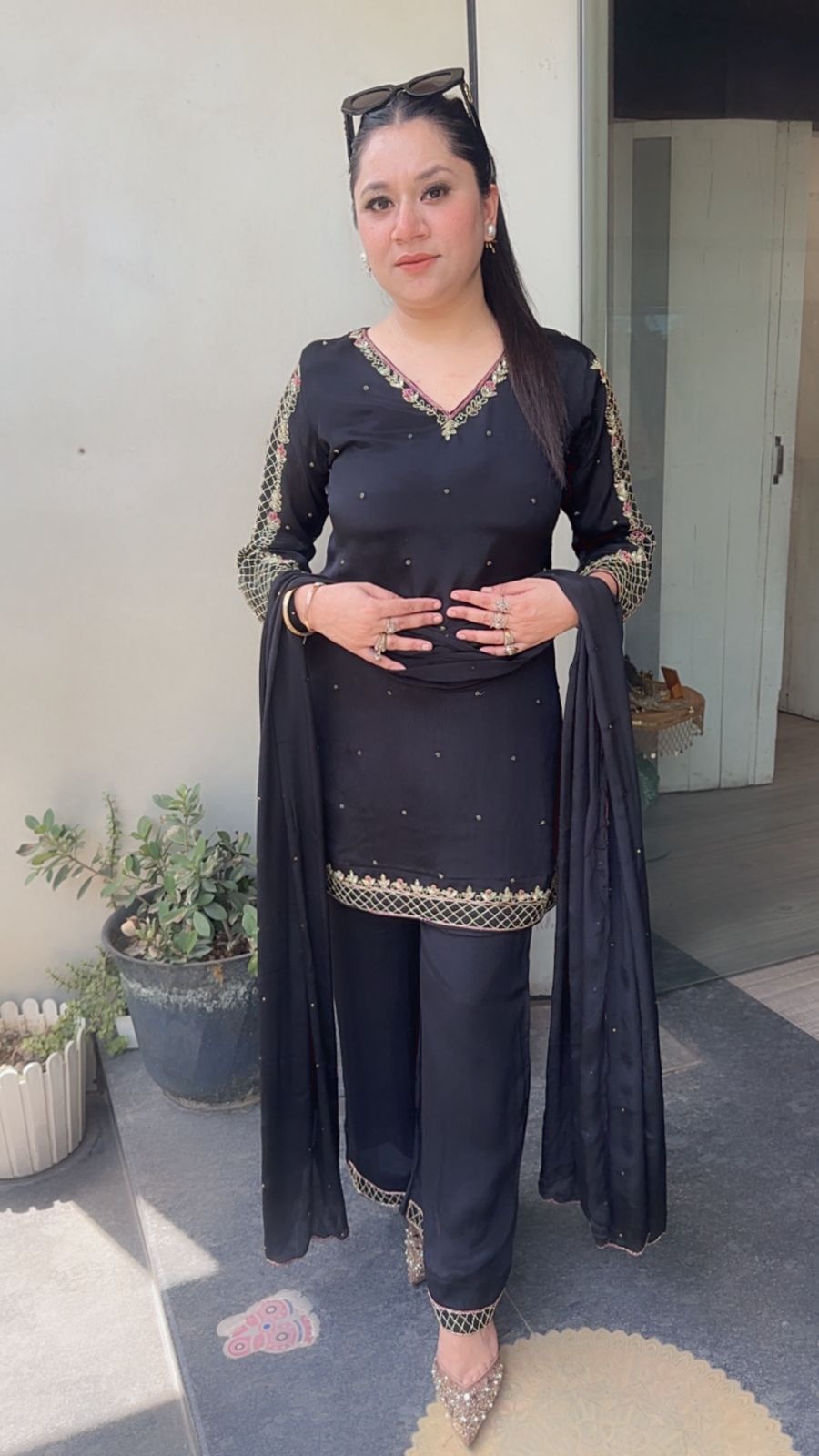 Jannat Black Katdana Designer Suit