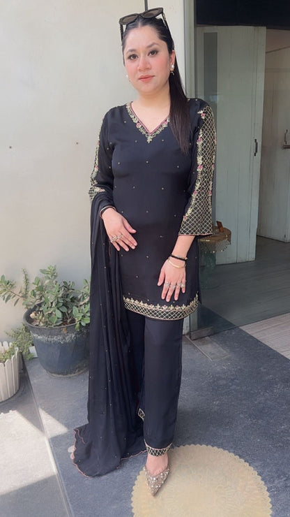 Jannat Black Katdana Designer Suit