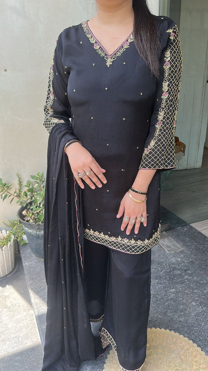 Jannat Black Katdana Designer Suit