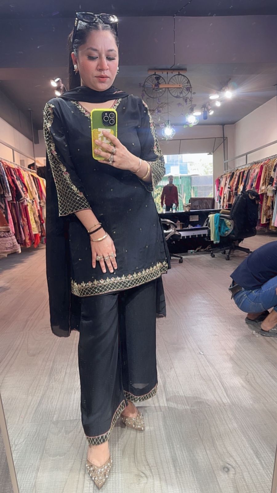 Jannat Black Katdana Designer Suit