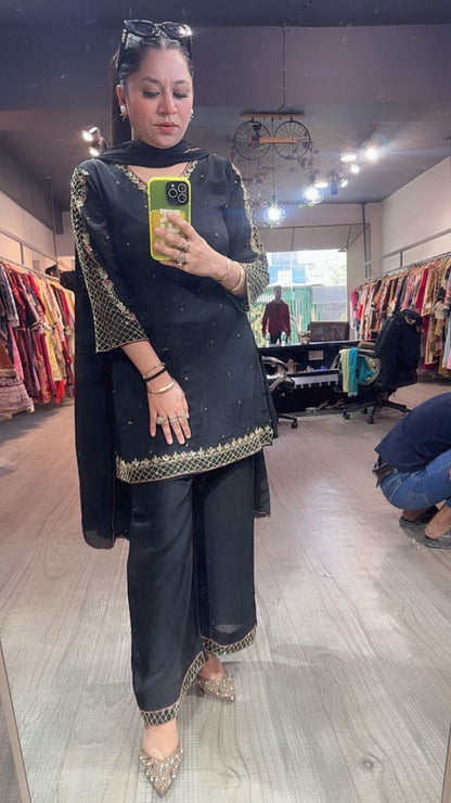 Jannat Black Katdana Designer Suit