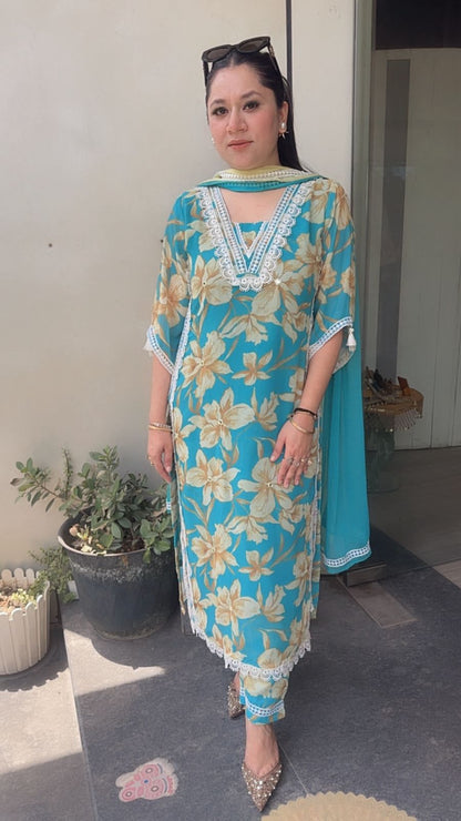 Milano Blue Digital Designer Suit